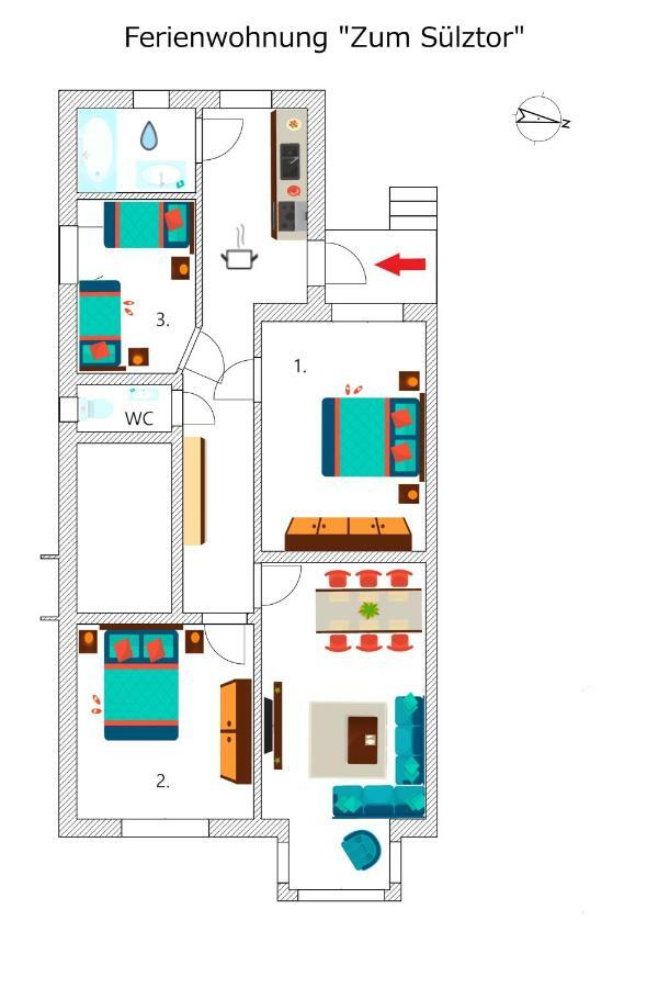 Ferienwohnung Zum Sülztor Lüneburg Exterior foto